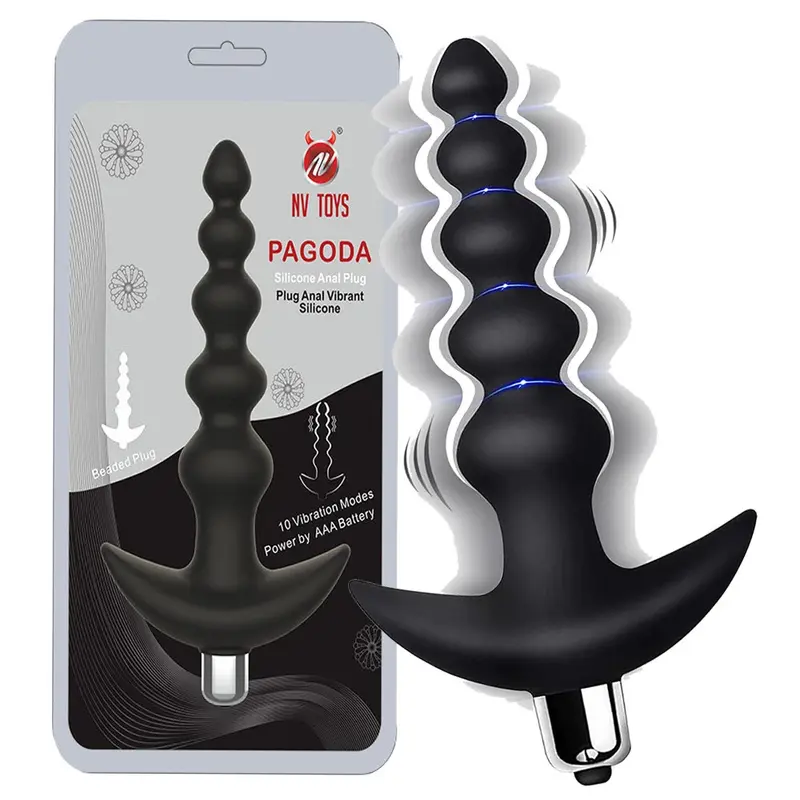 Plug anal vibrant avec perles 10 modes — Pagoda