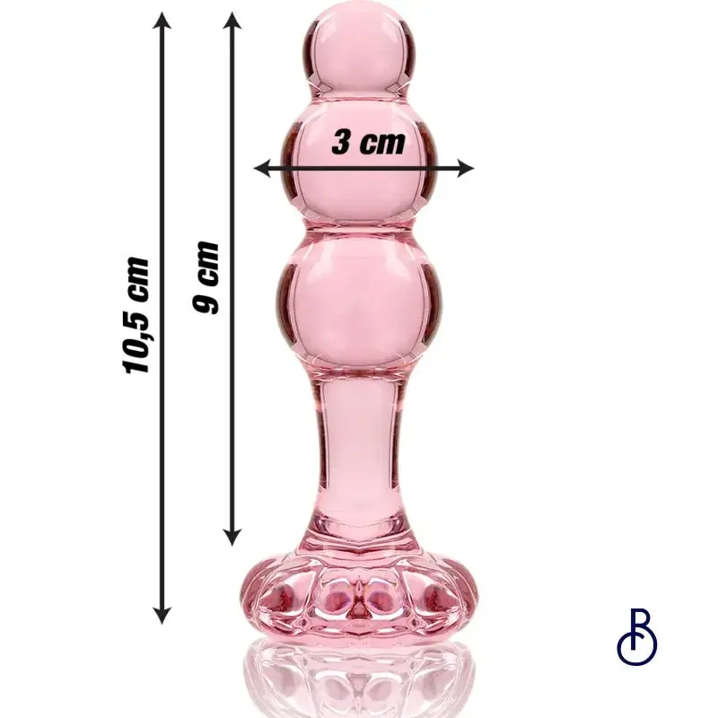 Plug en verre rosé avec boules