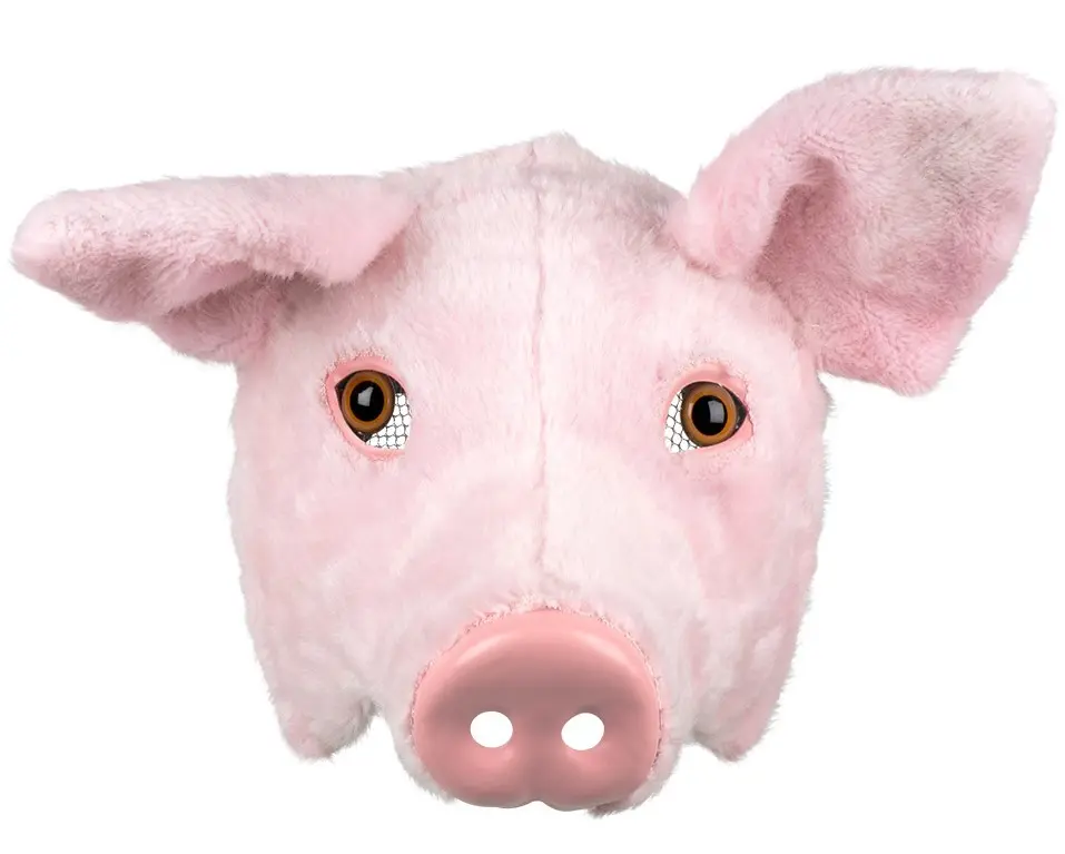 Plüsch Maske Schwein rosa
