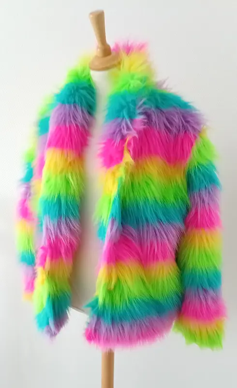 Plüschjacke lang, langes Flor