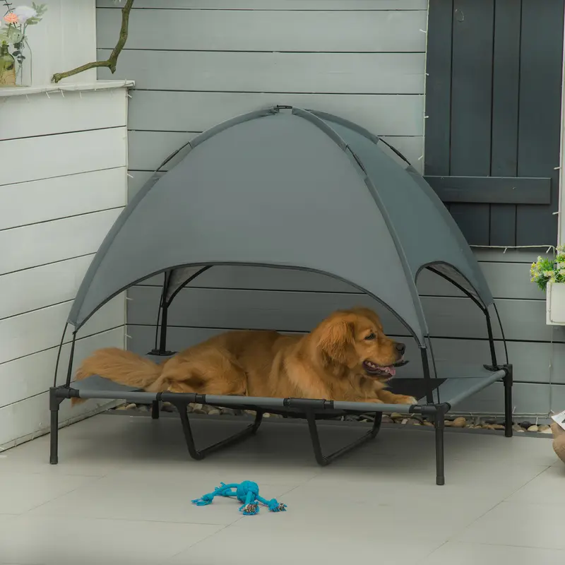 Portables Hochgelegenes Hundebett mit UV-Canopy