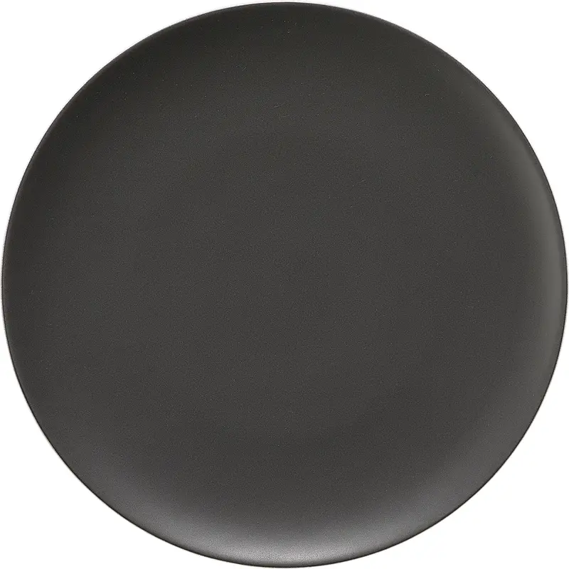Pottery Frosted Black Teller flach rund coupe 28cm