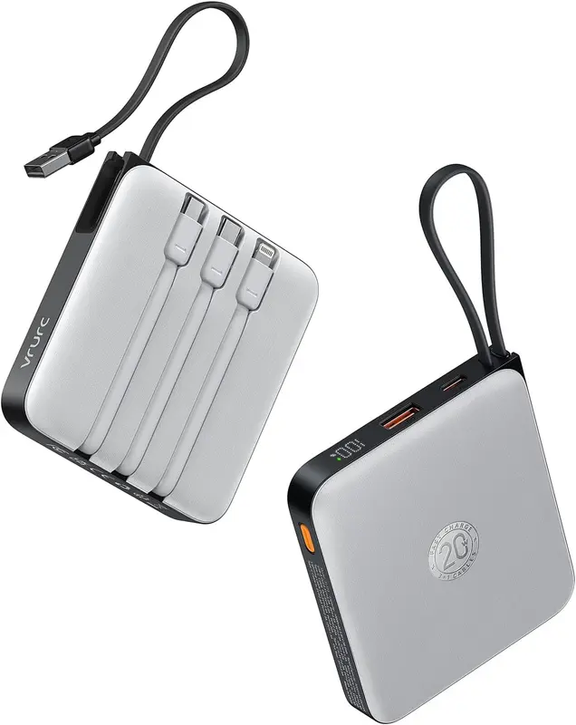 Powerbank mit Schnellladefunktion, Grau