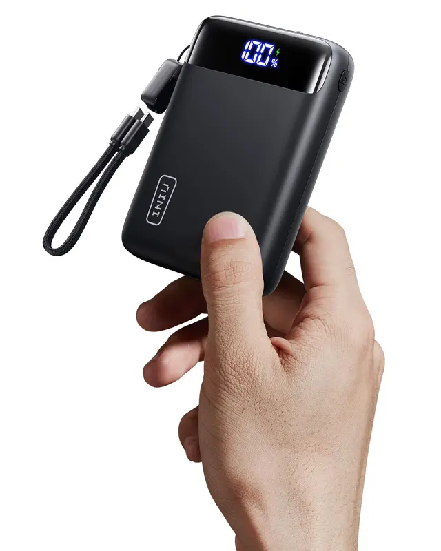 Powerbank mit Schnellladefunktion, Mini Grösse Schwarz