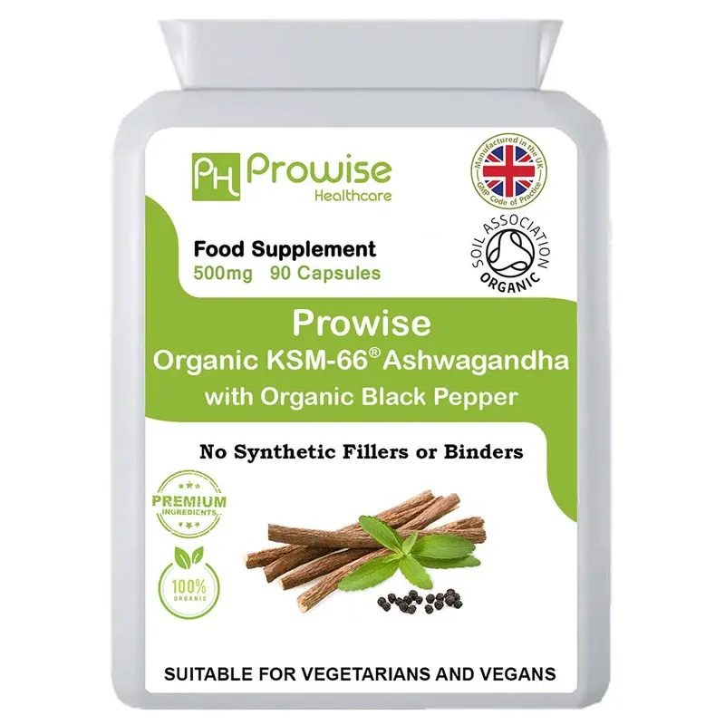 Prowise Healthcare - KSM-66 Ashwagandha mit schwarzem Bio-Pfeffer 500 mg 90 Kapseln