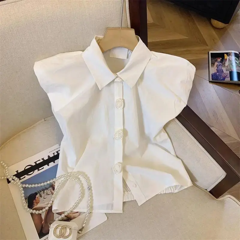 Puffärmel-Bluse im Korean-French-Stil