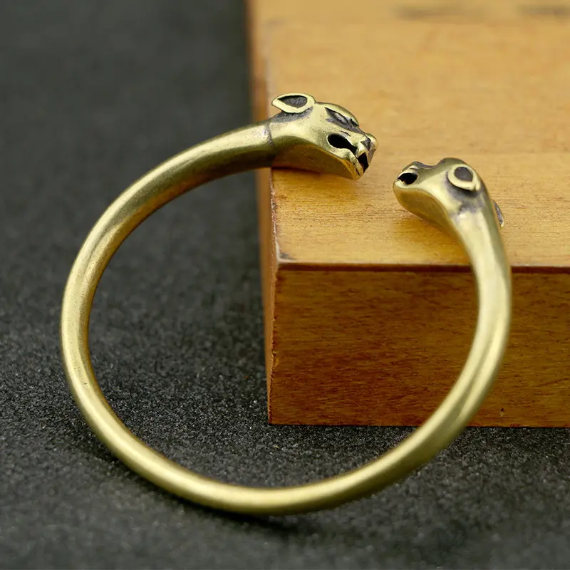 Punk-Bronze-Leopard-Armband für Herren