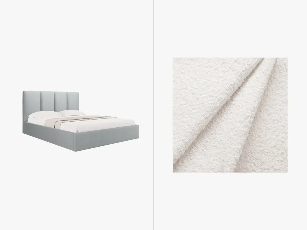 Pyla Boucle Bett mit Stauraum und Headboard