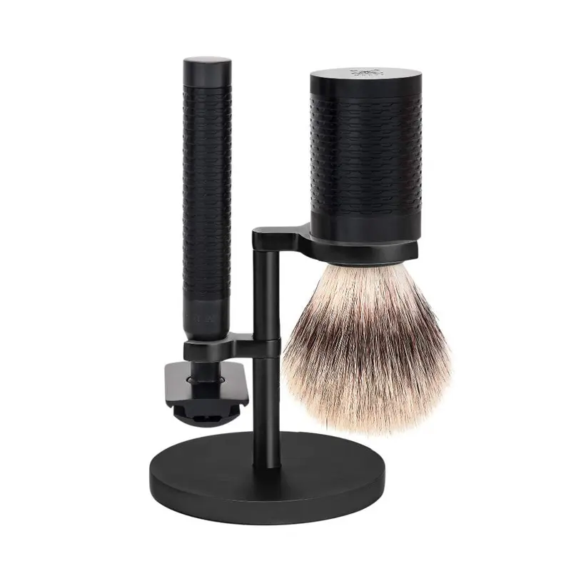 Rasierhobel-Set ROCCA schwarz - Mühle