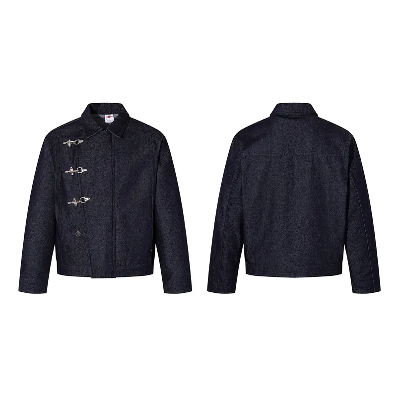 Raw-Edge Jeansjacke im Old-Money-Stil