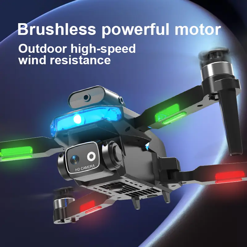 RC-Drohne mit Dual-Kamera & LED, 2 Akkus