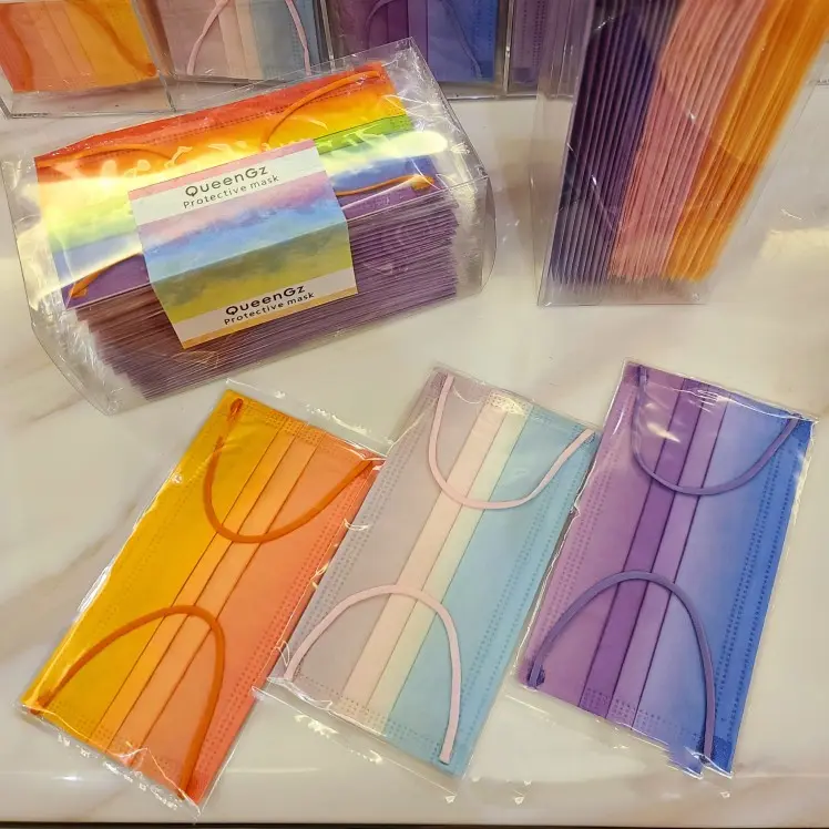 Regenbogen Farbverlauf Masken 30er-Pack