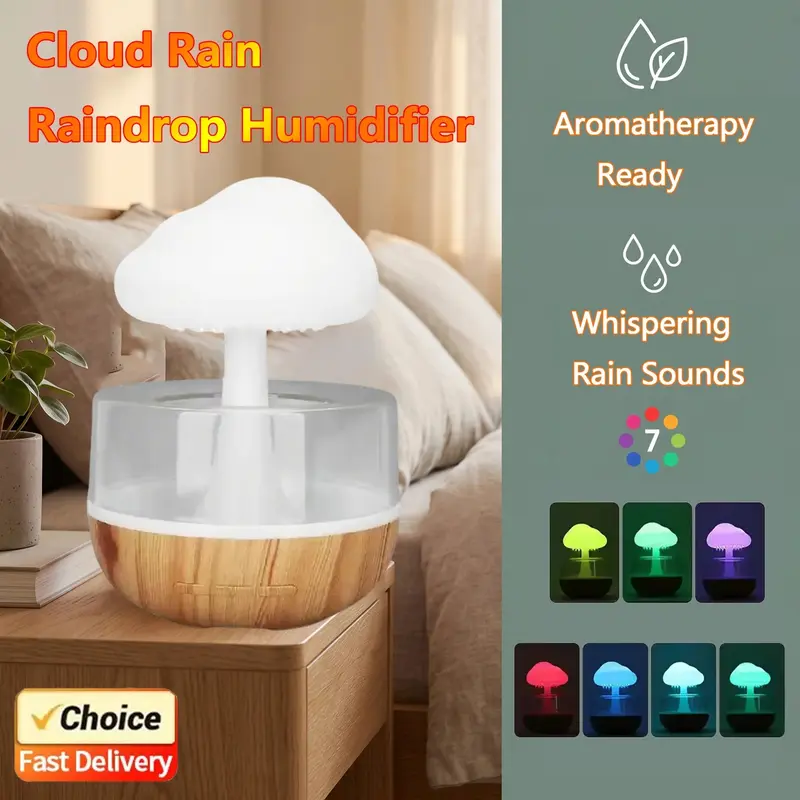Regenwolken-Diffuser · Aroma & sanfter Regen-Sound