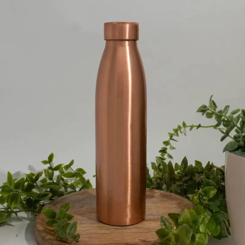 Reine Kupferwasserflasche matt poliert ± 950 ml – Schwere Ausführung