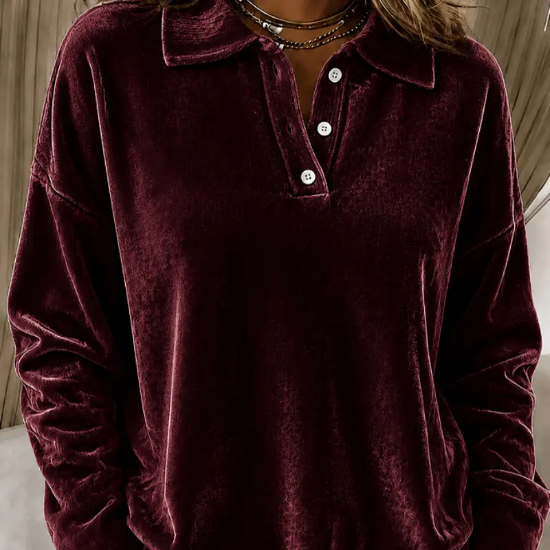 Relaxed Polo-Shirt mit Umschlagkragen
