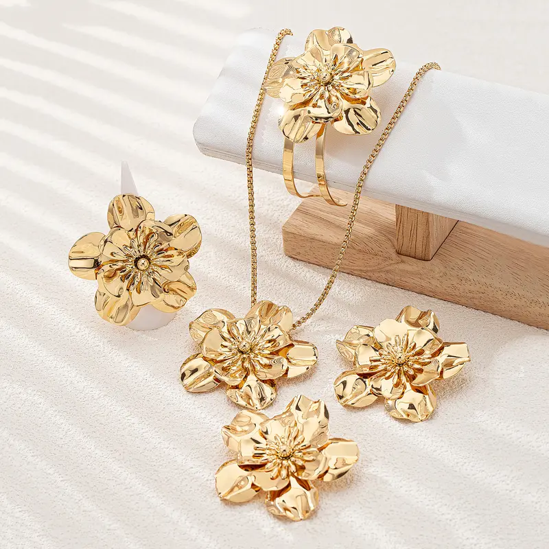 Retro Blumen Schmuckset