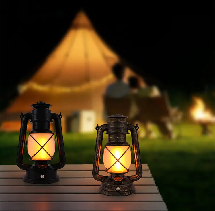 Retro Flammen-Tischlampe LED · aufladbar