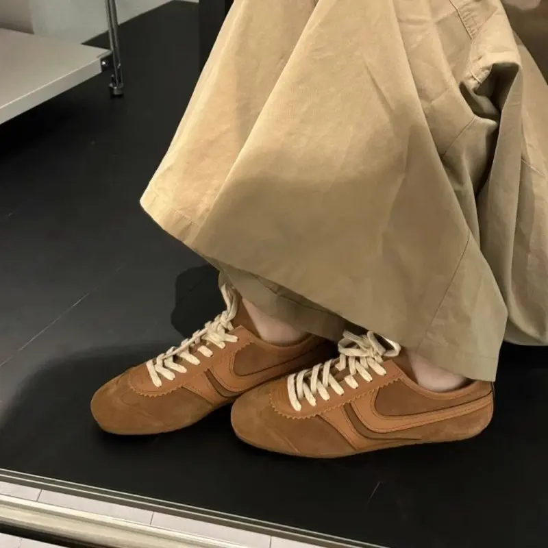 Retro Leder-Sneaker für Damen