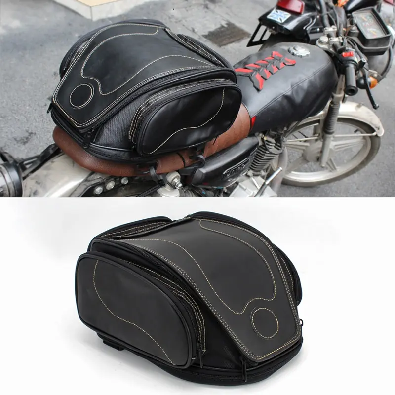 Retro Motorradtasche mit Helmfach