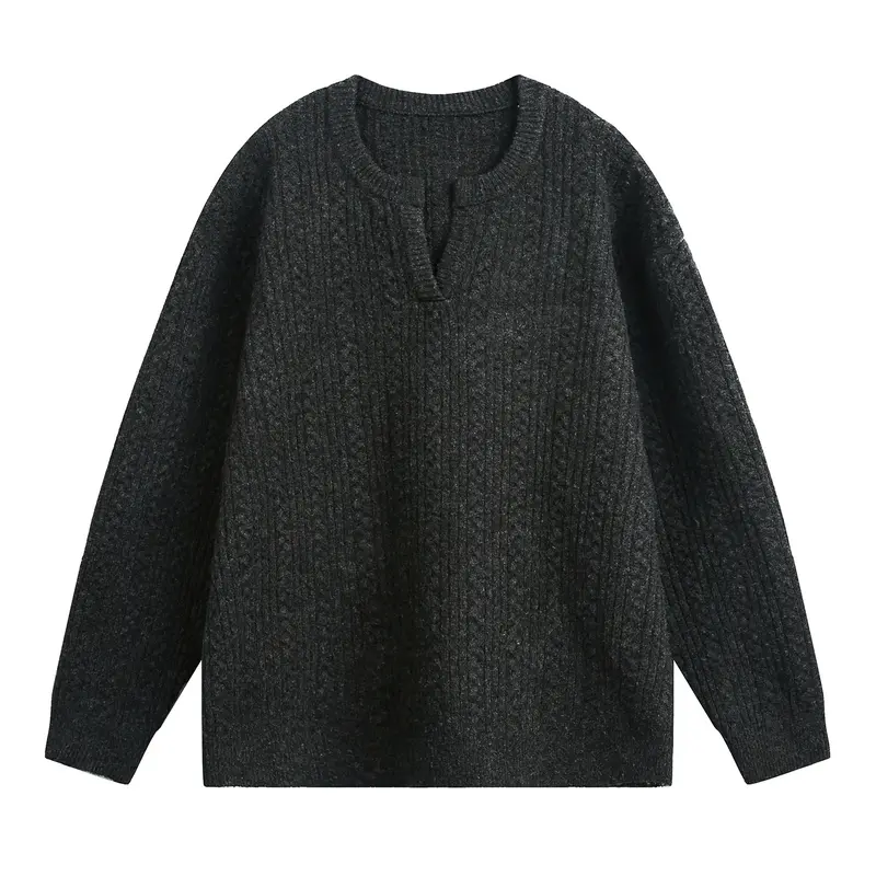 Retro-Strickpullover mit Lockiger Passform und Textur