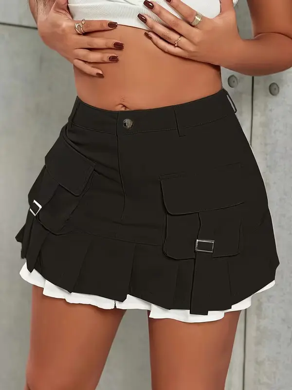 Retro Utility-Kleid mit Rüschen