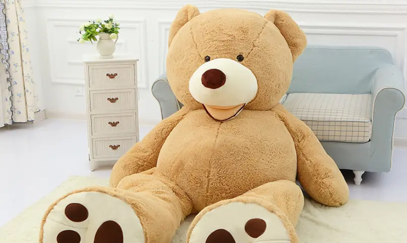 Riesiger Teddybär – Plüschtier mit Leder-Optik