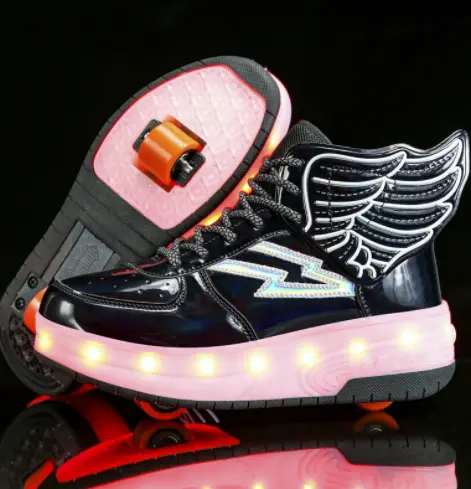 Rollschuhe mit Doppelhäufigkeit und LED-Licht