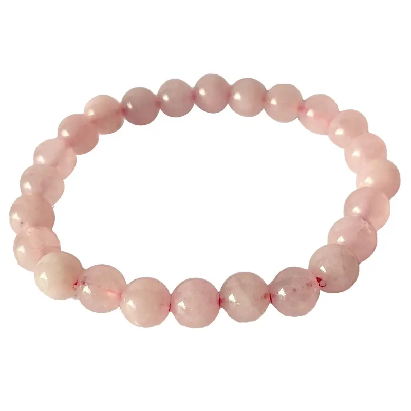 Rosenquarz Perlen Armband
