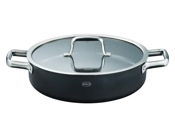 RÖSLE Servierpfanne Ebonic ProNero ø 28 cm mit Deckel