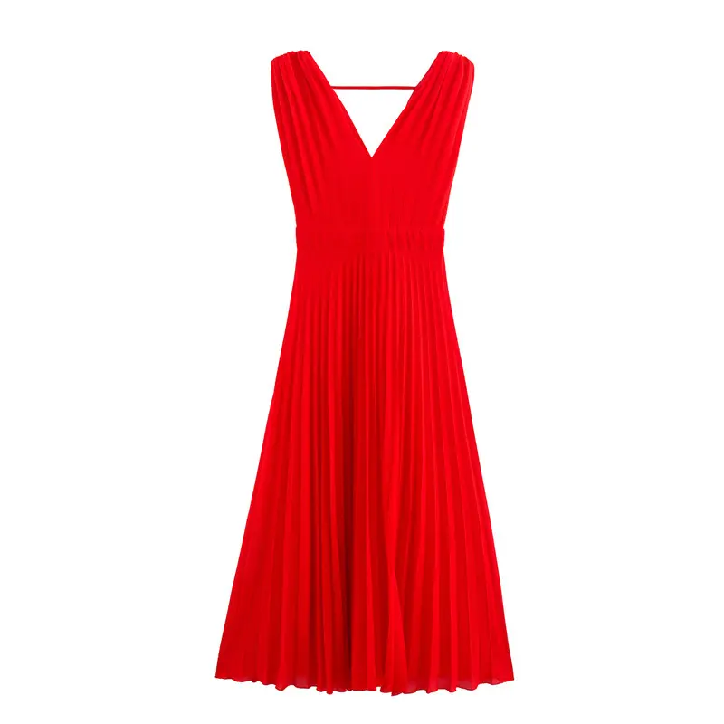 Rotes Midi-Kleid