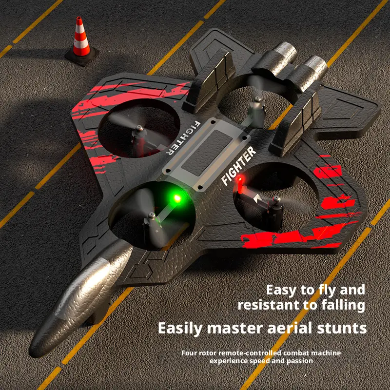 Rotes Schaumstoff-Flugzeug mit Elektromotor