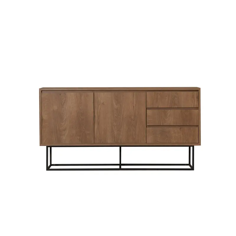 Ruba High-Sideboard - Walnuss Schwarz