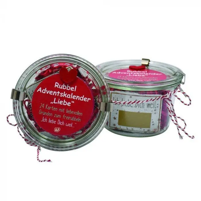Rubbel Adventskalender "Liebe" im Weckglas