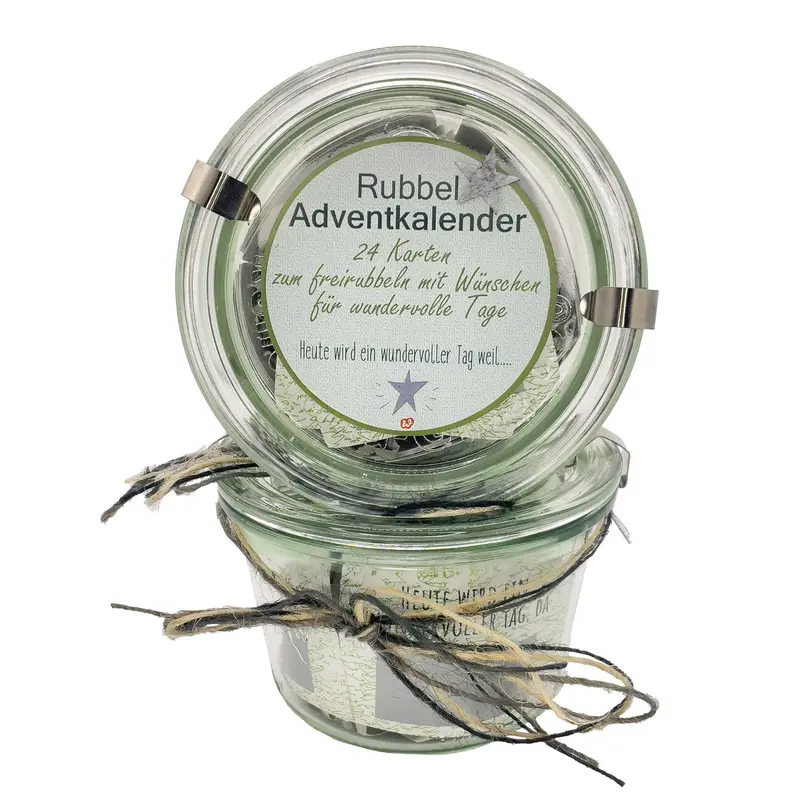 Rubbel Adventskalender "Wünsche" im Weckglas