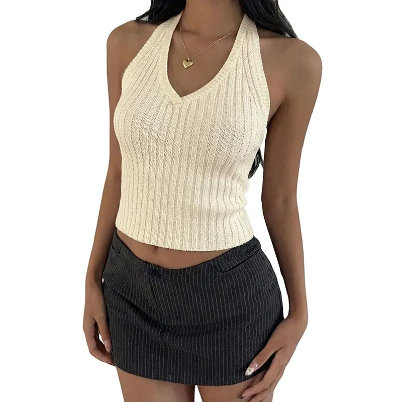 Rückenfreies Ultra-Kurzes Neckholder-Top