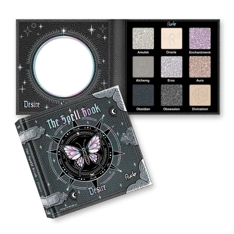 Rude Cosmetics - The Spell Book, smooth and blendable Eyeshadow Palette, Desire