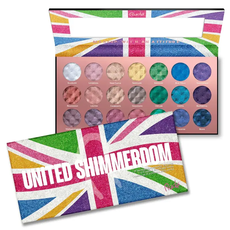 Rude Cosmetics, United Shimmerdom- 21 gepresste Shimmerlidschatten