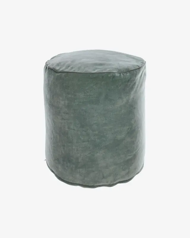 Runder Pouf Brunetta aus Samt dunkeltürkis Ø 40 cm