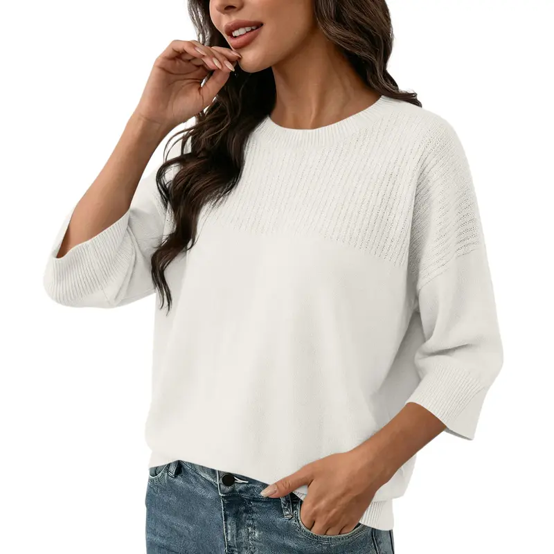 Rundhals-Strickpullover für Damen
