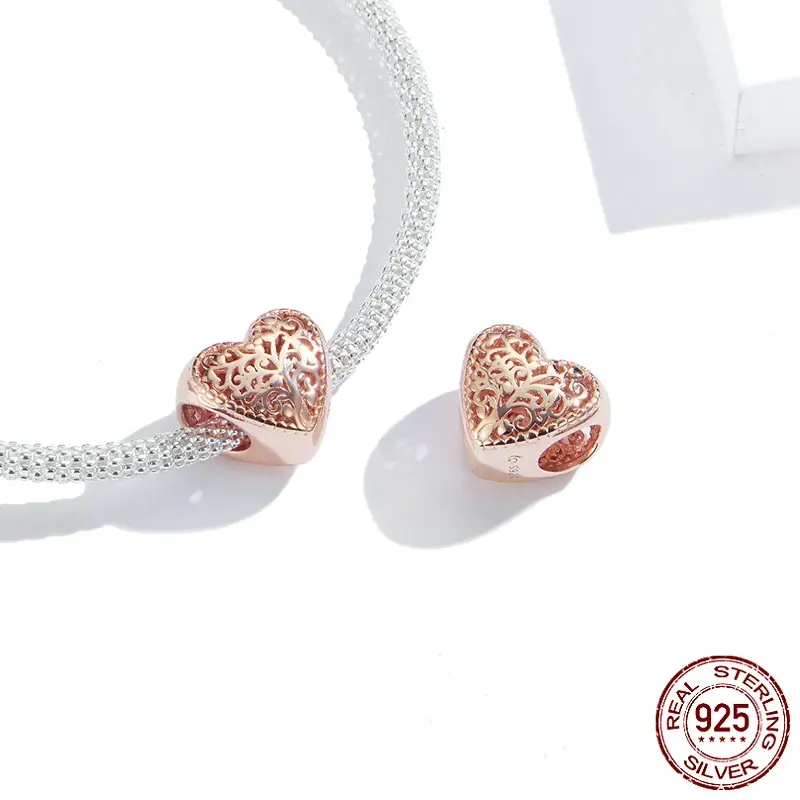 S925 Silber Lebensbaum Herz-Bead