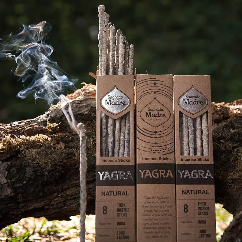 Sagrada Madre Yagra Natural Räucherstäbchen – 8 dicke Räucherstäbchen