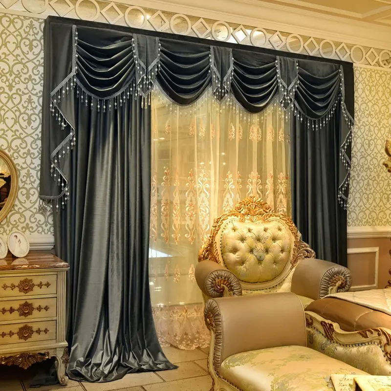 Samt-Blackout Vorhang-Set für Wohnzimmer