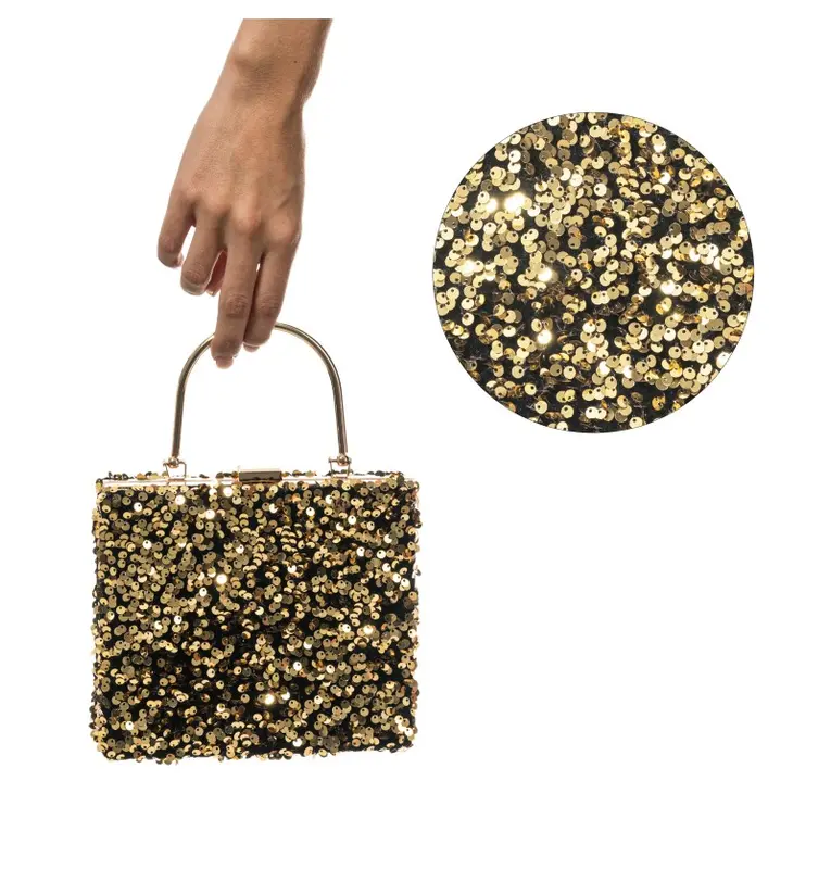 Samt Handtasche gold