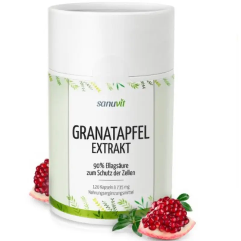Sanuvit Granatapfel Extrakt mit Ellagsäure & 30% Punicalagin - 120 Kapseln