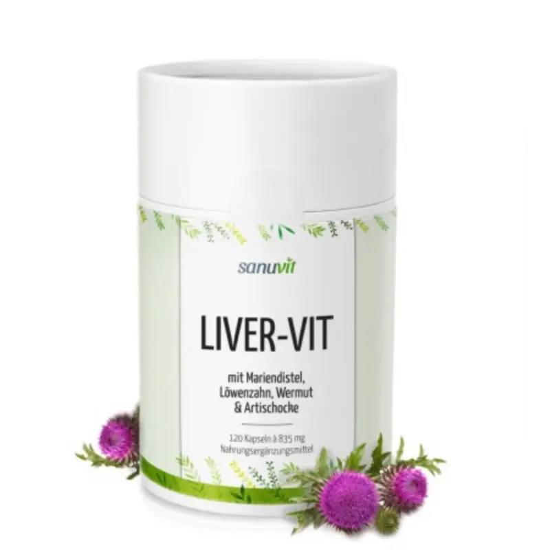Sanuvit Leber Vital mit Silymarin 320 mg aus Mariendistel-Extrakt - 60 Kapseln