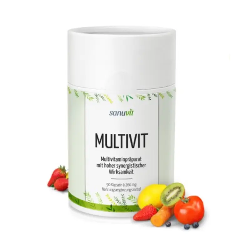 Sanuvit Multivit Multivitamin Komplex + Vitamin E+D+K+A - 90 Kapseln