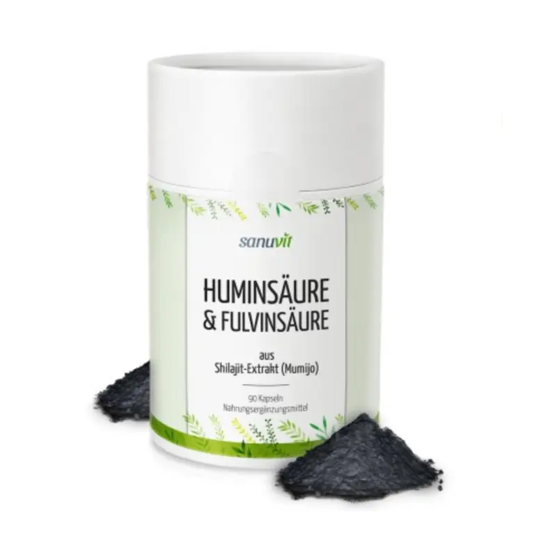 Sanuvit Mumijo Shilajit Extrakt natürlich mit Huminsäuren und Fulvinsäuren - 90 Kapseln