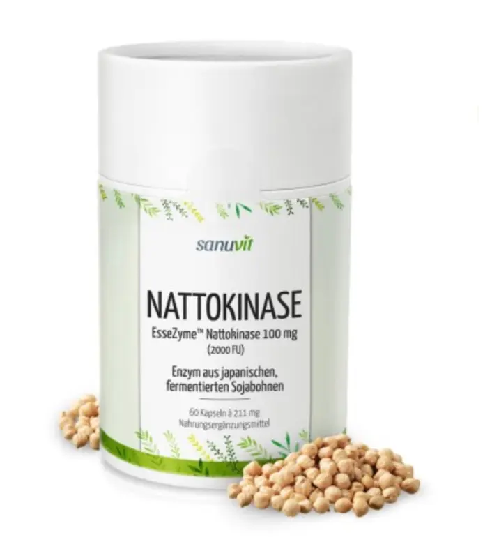 Sanuvit Nattokinase - Natto - EsseZyme™ hochrein - Aktivität 20000FU/g - vegan - 60 Kapseln