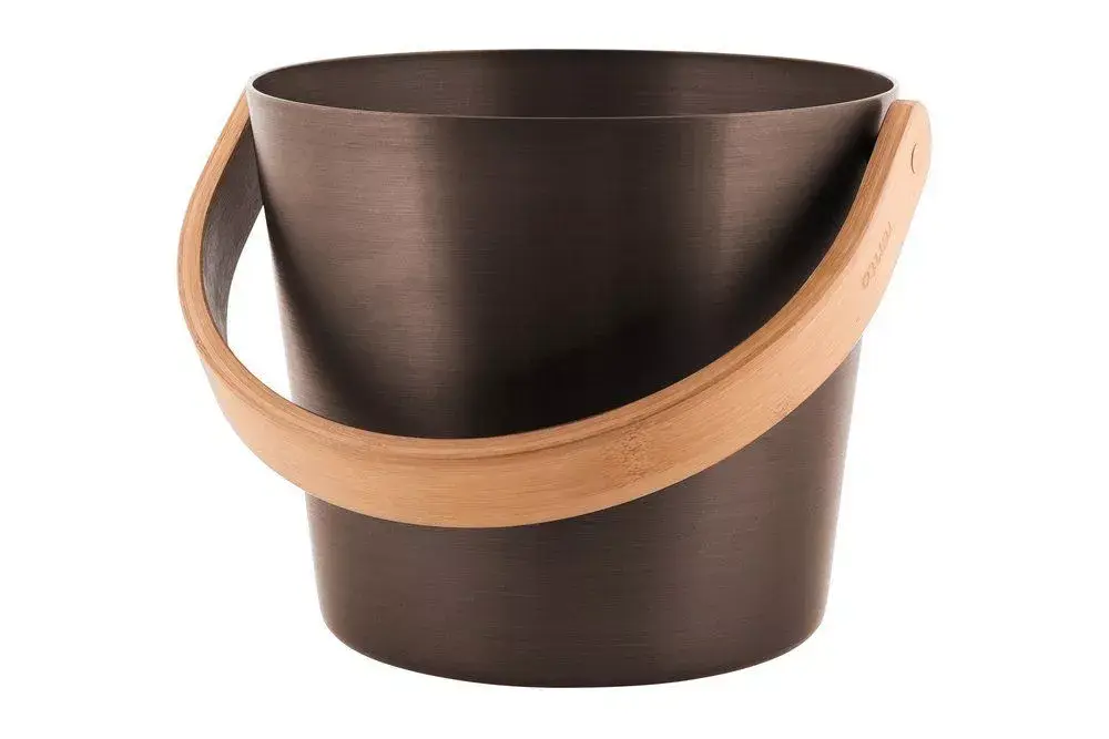 Saunakübel aus Aluminium, Braun/Schwarz, 5L