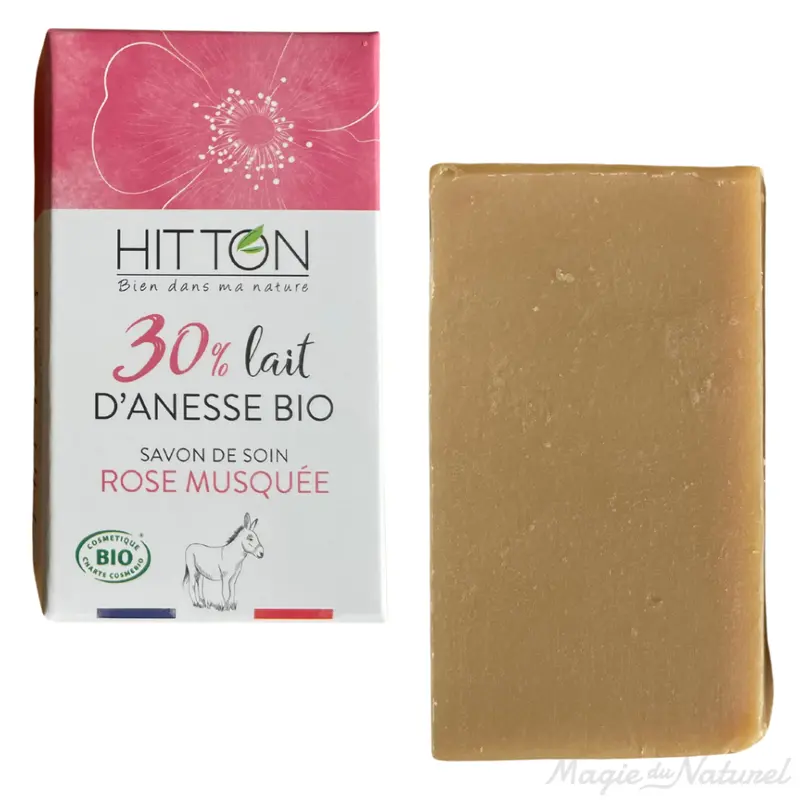 Savon au lait d'ânesse bio - Rose musquée